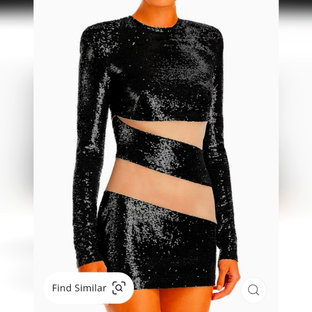 Bronx and Banco stunning black sequin dress.